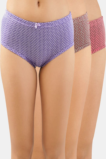 Buy Lady Lyka Medium Rise Full Coverage Hipster Panty (Pack of 3) - Multicolor